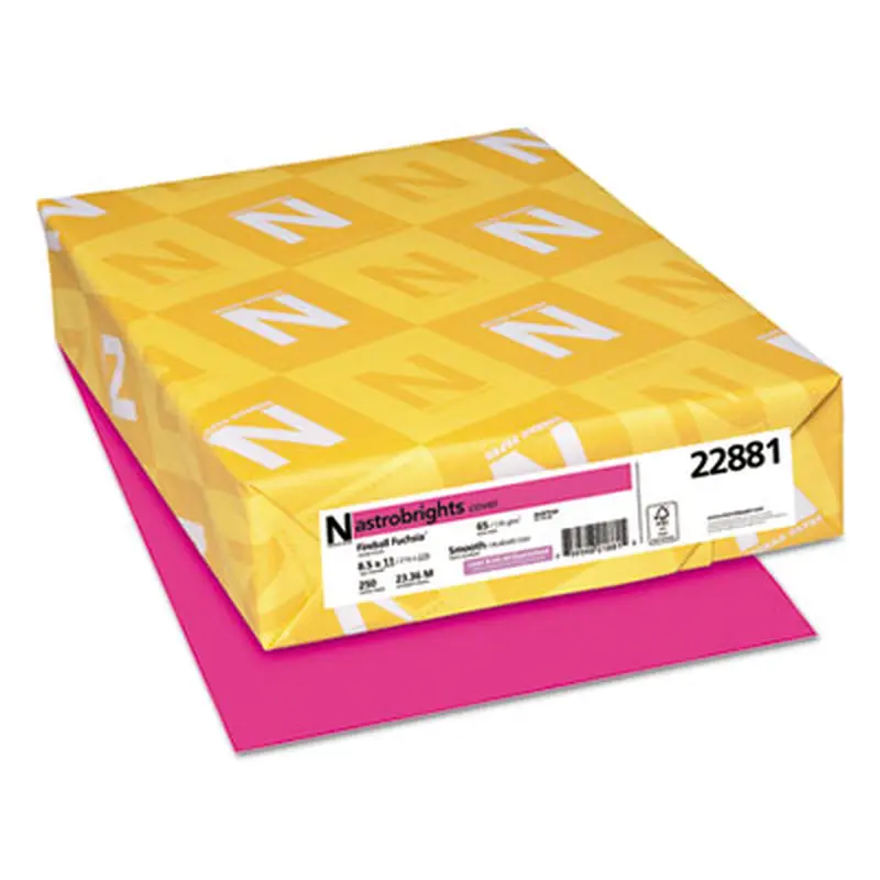 Color Cardstock, 65 lb Cover Weight, 8.5 x 11, Fireball Fuchsia, 250/Pack - Art & Design Paper | Astrobrights