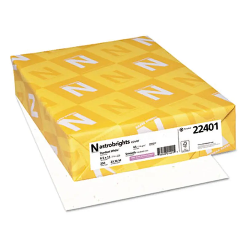 Color Cardstock, 65 lb Cover Weight, 8.5 x 11, Stardust Flecked White, 250/Pack - Art & Design Paper | Astrobrights