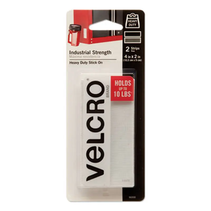 Industrial-Strength Heavy-Duty Fasteners, 2" x 4", White, 2/Pack - Hook & Loop Fasteners | VELCRO Brand