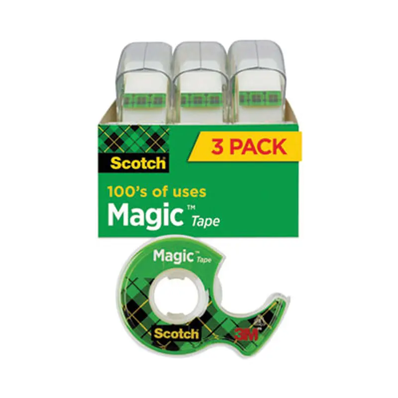 Magic Tape in Handheld Dispenser, 1" Core, 0.75" x 25 ft, Clear, 3/Pack - Tape | Scotch