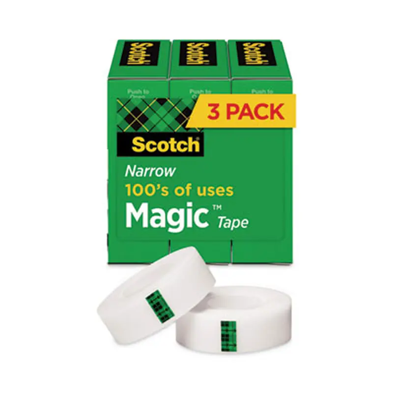 Magic Tape Refill, 1" Core, 0.5" x 36 yds, Clear, 3/Pack - Tape | Scotch