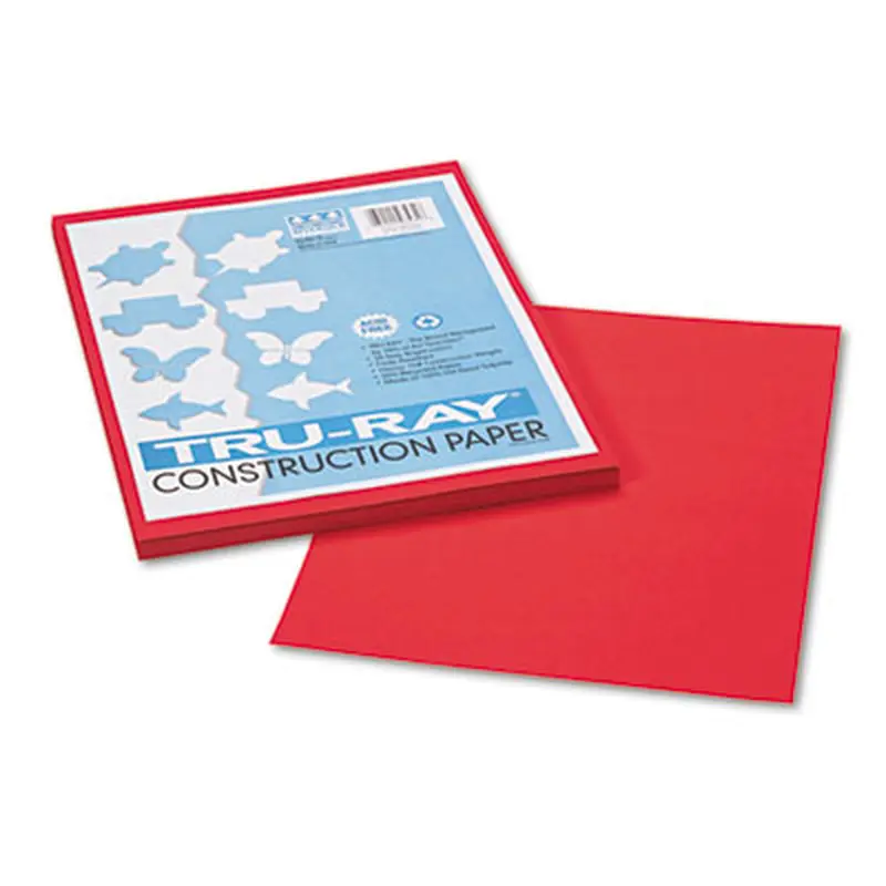 Tru-Ray Construction Paper, 76 lb Text Weight, 9 x 12, Festive Red, 50/Pack - Art & Design Paper | Pacon