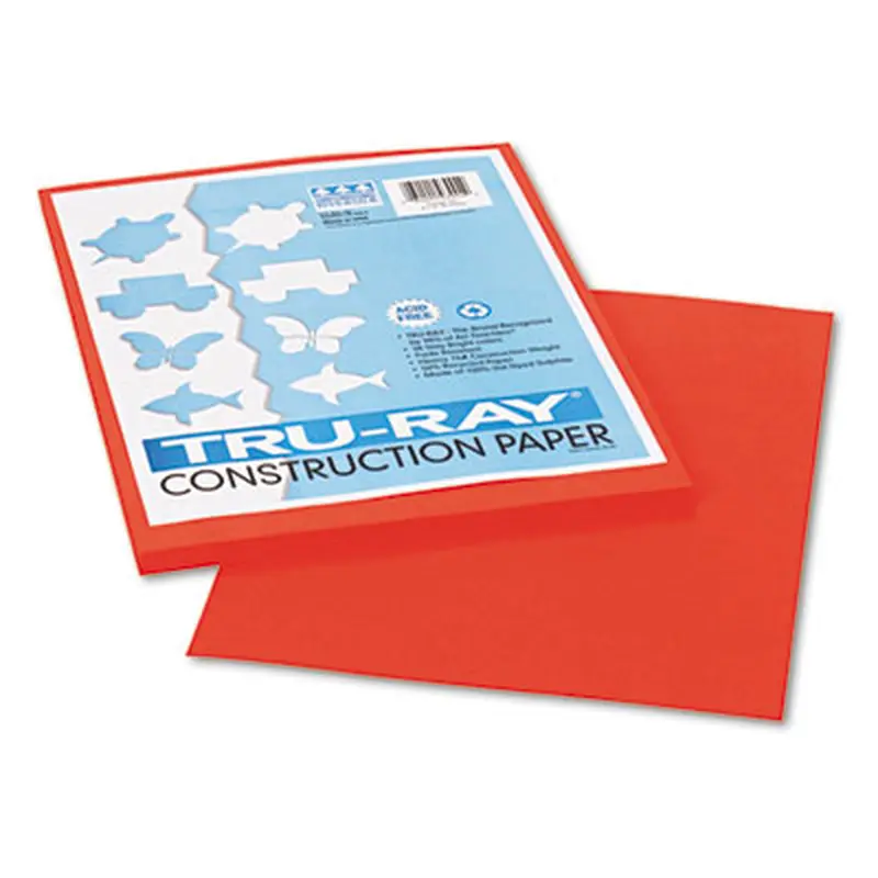 Tru-Ray Construction Paper, 76 lb Text Weight, 9 x 12, Orange, 50/Pack - Art & Design Paper | Pacon