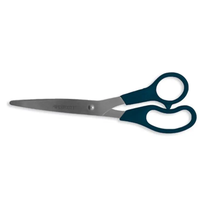 Value Line Stainless Steel Shears, 8" Long, 3.5" Cut Length, Offset Black Handle - Scissors | Westcott