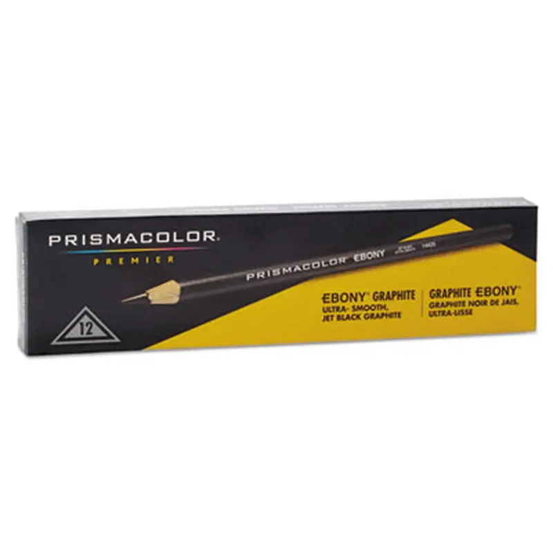 EBONY Sketching Pencil, 4 mm, 2B, Jet Black Lead, Black Matte Barrel, Dozen - Pencils | Prismacolor