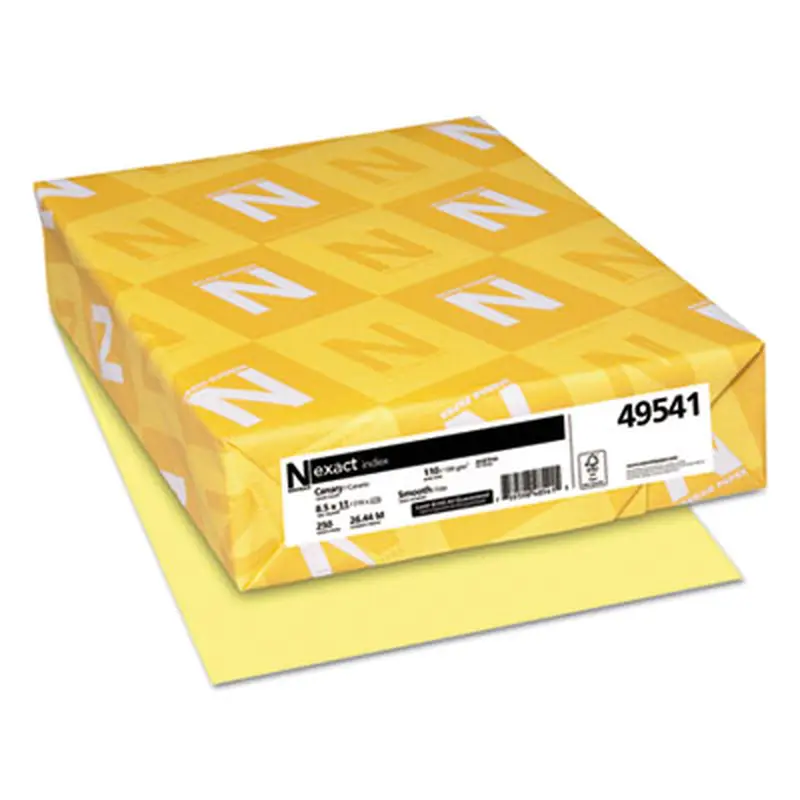 Exact Index Card Stock, 110 lb Index Weight, 8.5 x 11, Canary, 250/Pack - Art & Design Paper | Neenah Paper