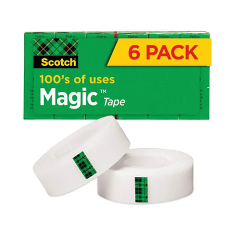 Magic Tape Refill, 1" Core, 0.75" x 36 yds, Clear, 6/Pack - Tape | Scotch