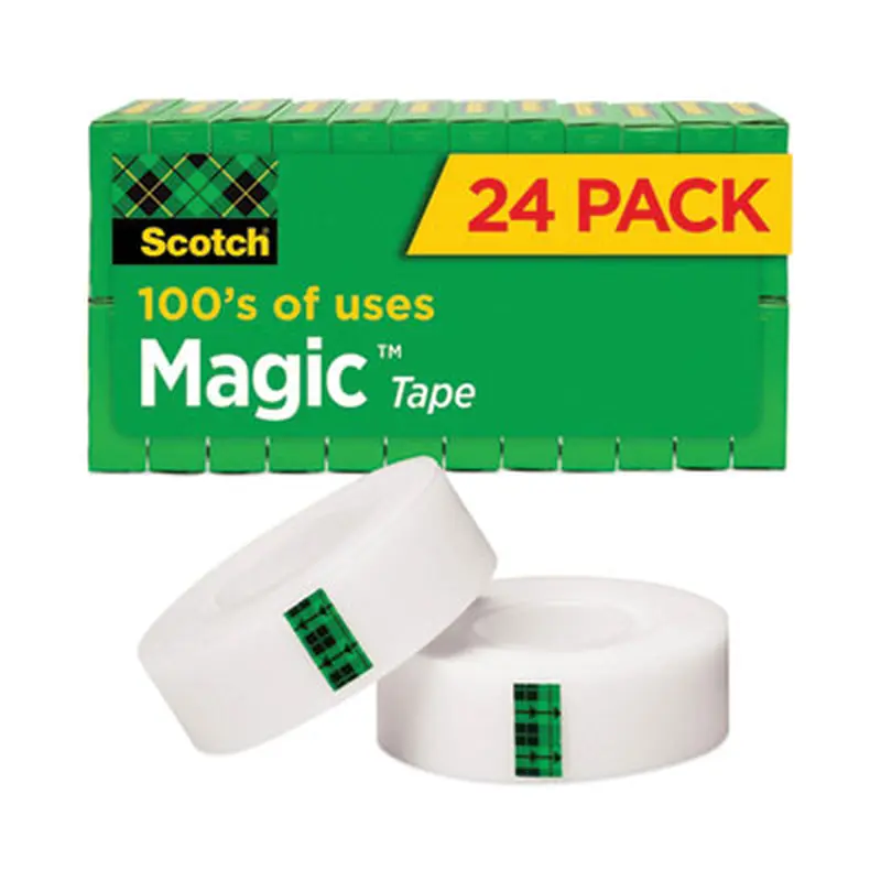 Magic Tape Value Pack, 1" Core, 0.75" x 83.33 ft, Clear, 24/Pack - Tape | Scotch