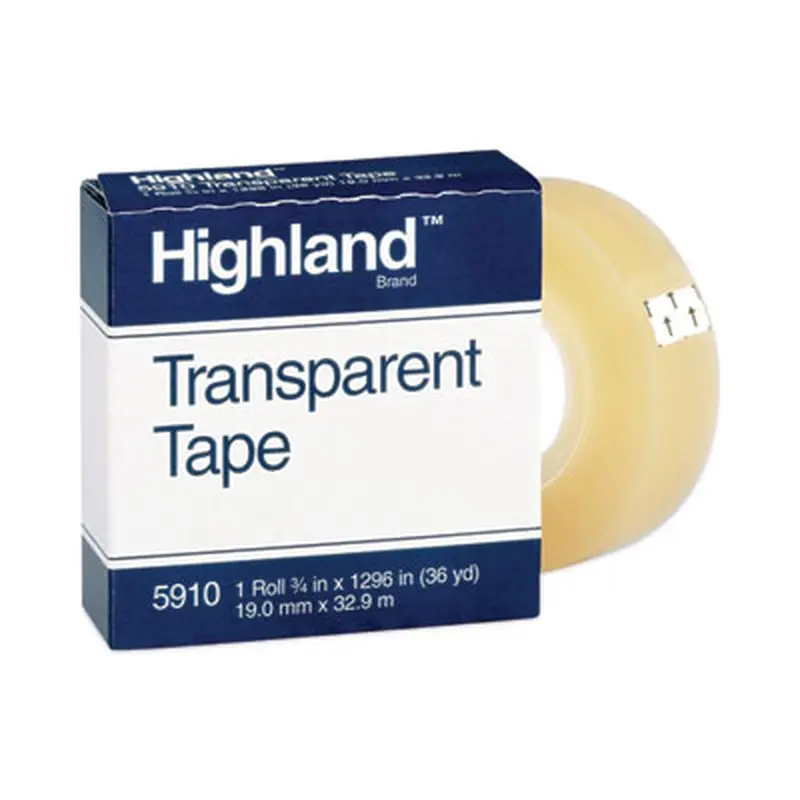 Transparent Tape, 1" Core, 0.75" x 36 yds, Clear - Tape | Highland