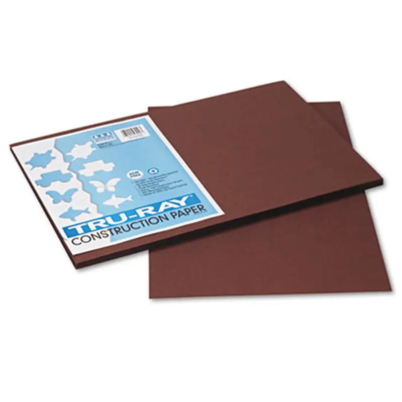 Tru-Ray Construction Paper, 76 lb Text Weight, 12 x 18, Dark Brown, 50/Pack - Art & Design Paper | Pacon