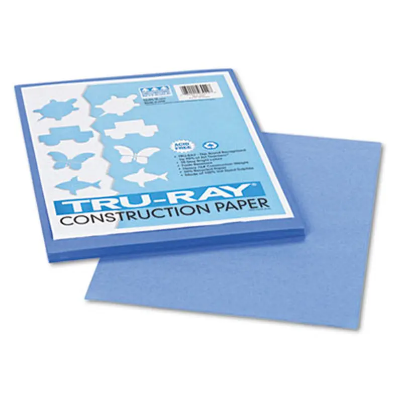 Tru-Ray Construction Paper, 76 lb Text Weight, 9 x 12, Blue, 50/Pack - Art & Design Paper | Pacon
