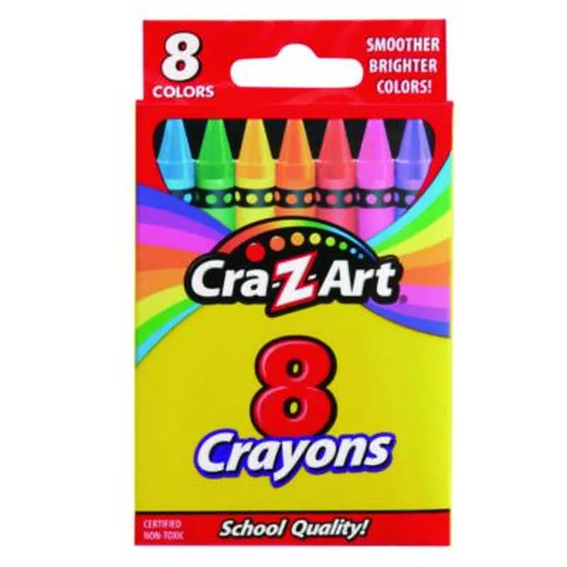 Crayons, Regular Size, 8 Assorted Colors, 8/Pack - Crayons | Cra-Z-Art