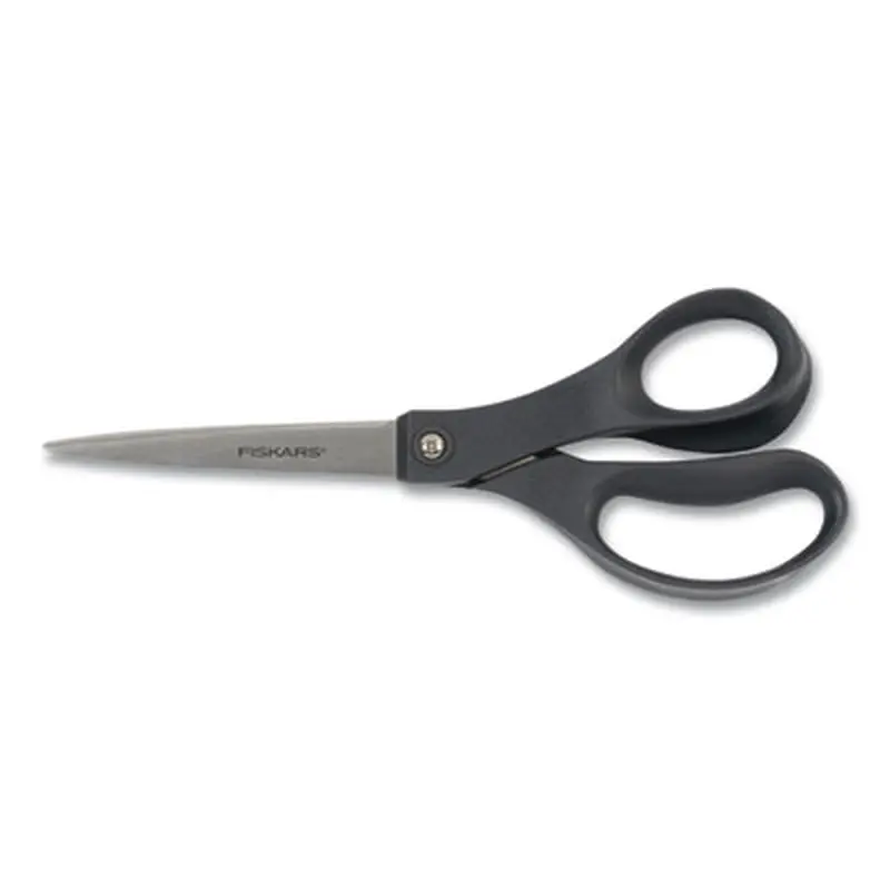 Everyday Scissors, 8" Long, 3.75" Cut Length, Straight Black Handle - Scissors | Fiskars