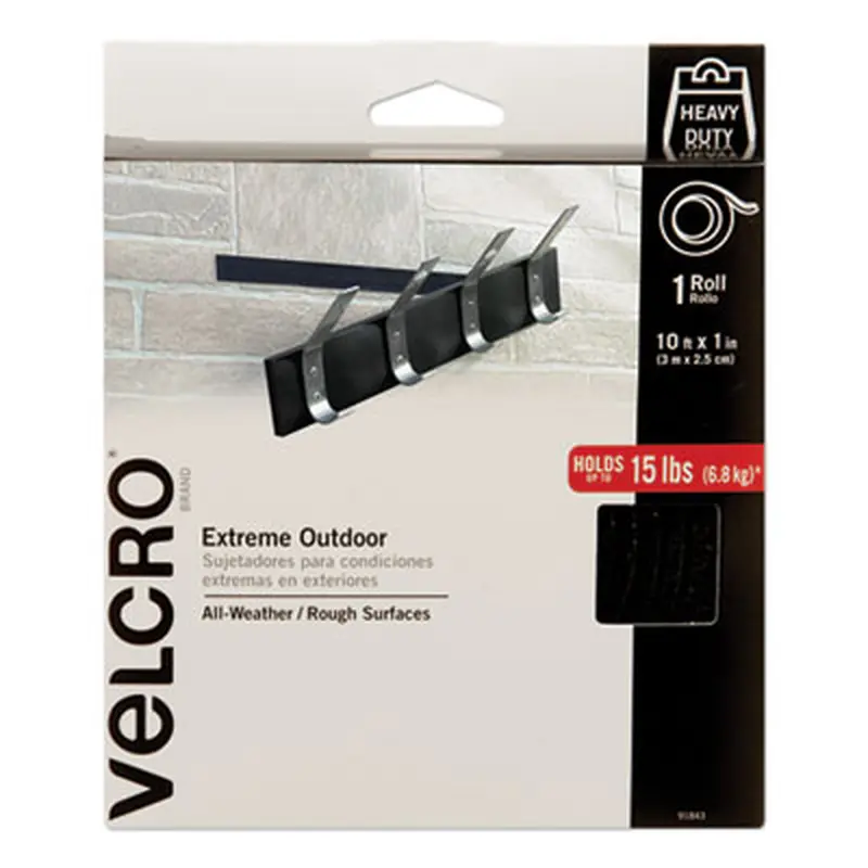 Heavy-Duty Fasteners, Extreme Outdoor Performance, 1" x 10 ft, Black - Hook & Loop Fasteners | VELCRO Brand