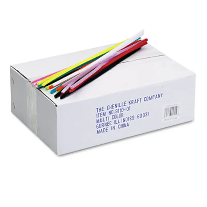 Jumbo Stems, 12" x 6 mm, Metal Wire/Polyester, Assorted Colors, 1,000/Box - Crafting Embellishments | Creativity Street