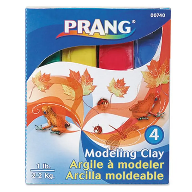 Modeling Clay Assortment, 0.25 lb Each, Blue, Green, Red, Yellow, 1 lb - Clay | Prang