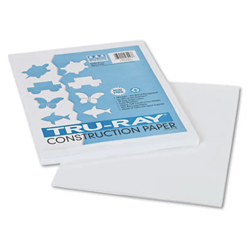 Tru-Ray Construction Paper, 76 lb Text Weight, 9 x 12, White, 50/Pack - Art & Design Paper | Pacon