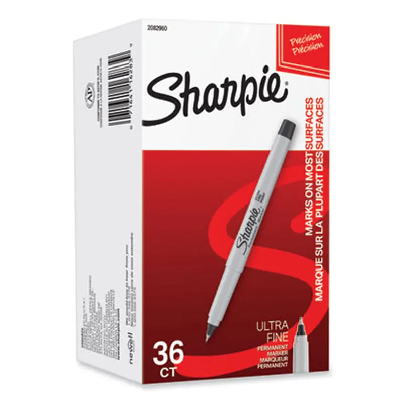 Ultra Fine Tip Permanent Marker, Ultra-Fine Bullet Tip, Black, 36/Pack - Markers | Sharpie