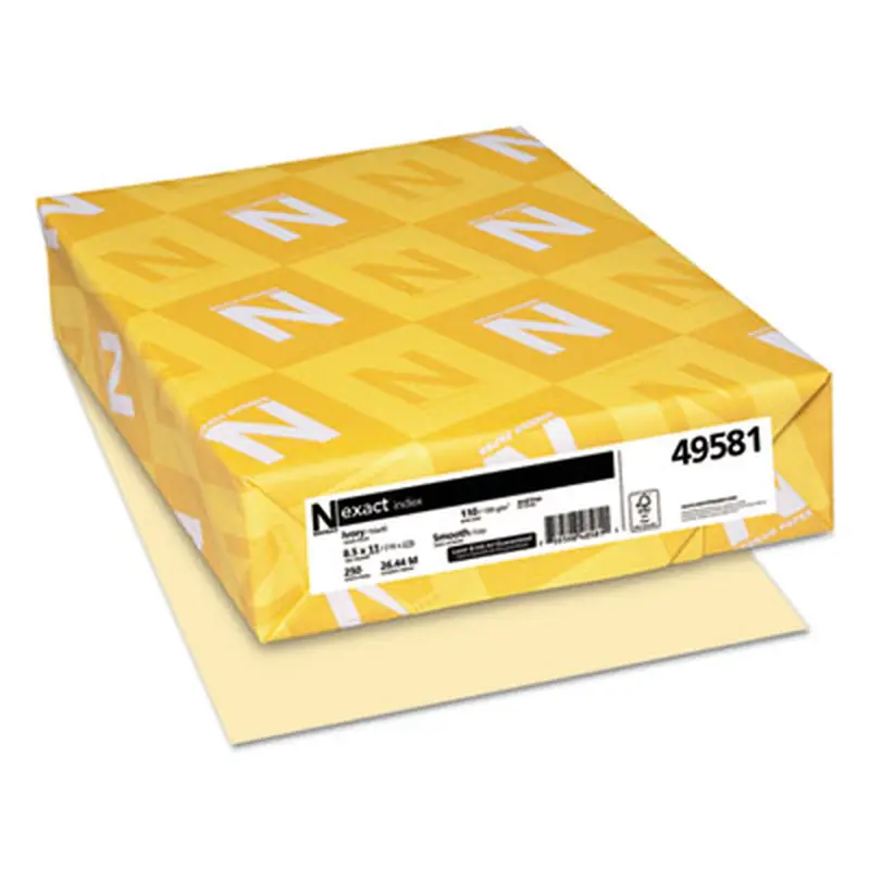 Exact Index Card Stock, 110 lb Index Weight, 8.5 x 11, Ivory, 250/Pack - Art & Design Paper | Neenah Paper