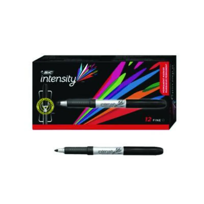 Intensity Fine Tip Permanent Marker, Fine Bullet Tip, Tuxedo Black, Dozen - Markers | BIC