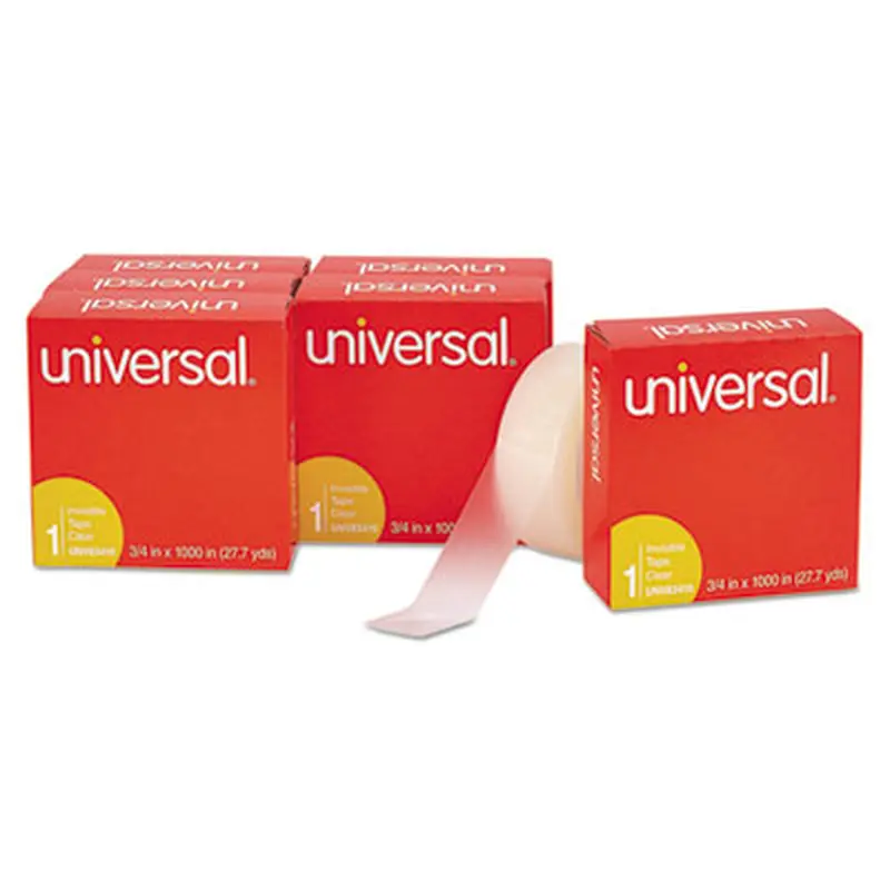 Invisible Tape, 1" Core, 0.75" x 83.33 ft, Clear, 6/Pack - Tape | Universal