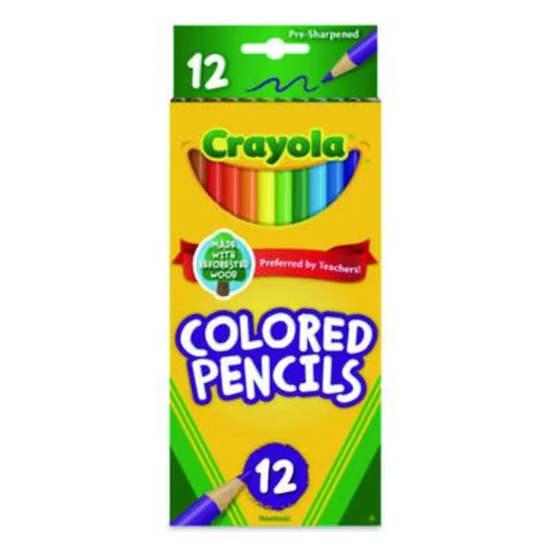 Long-Length Colored Pencil Set, 3.3 mm, 2B, Assorted Lead and Barrel Colors, Dozen - Pencils | Crayola