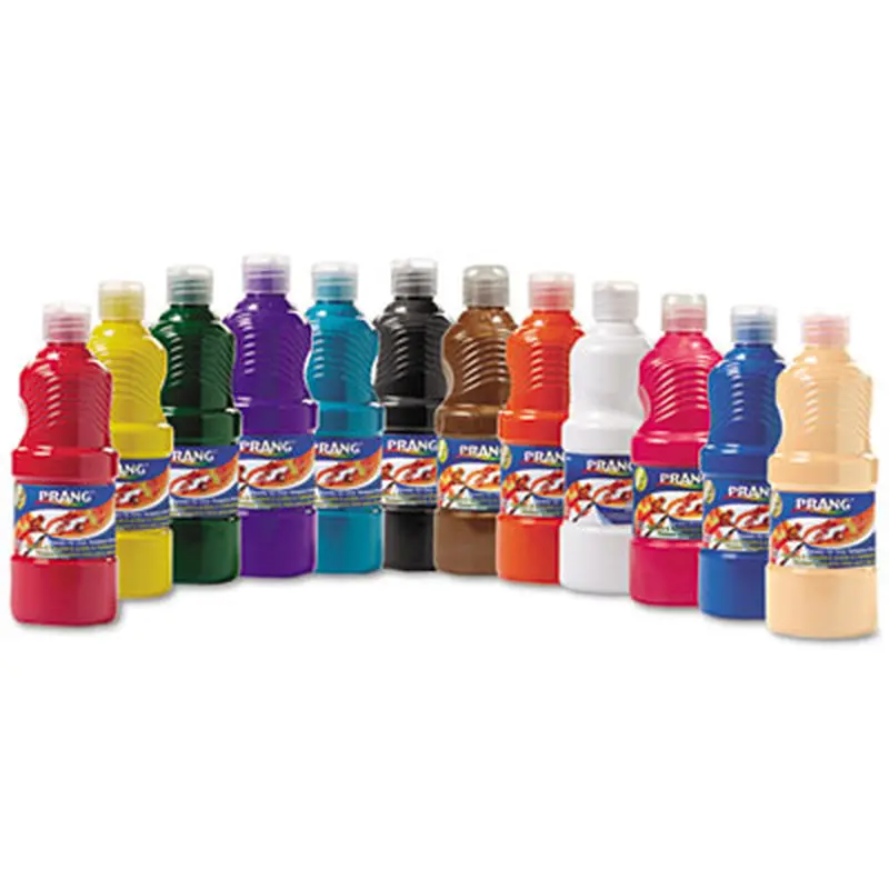 Ready-to-Use Tempera Paint, 12 Assorted Colors, 16 oz Bottle, 12/Pack - Paint | Prang