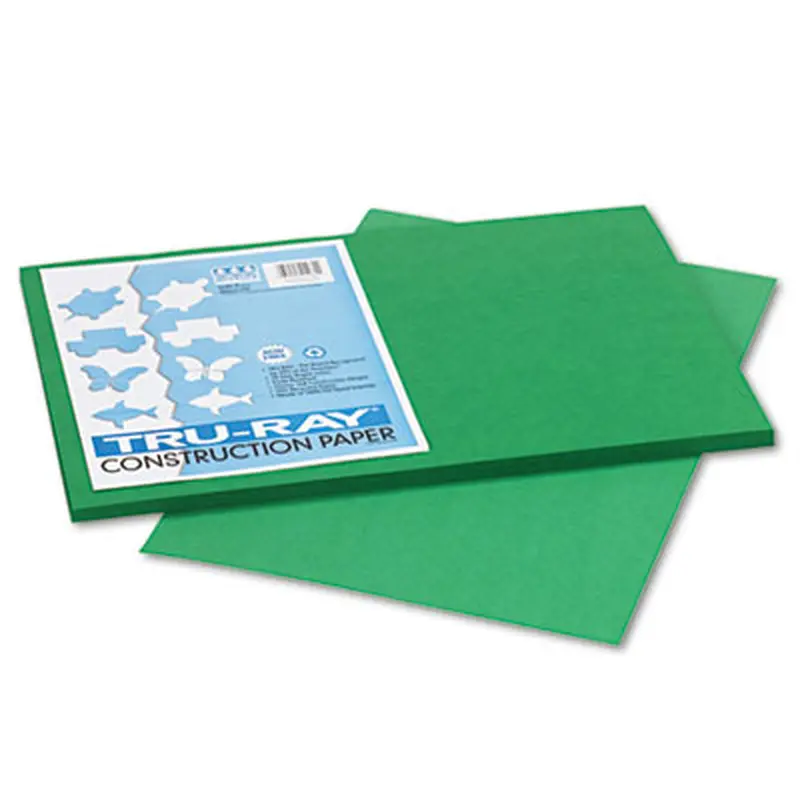 Tru-Ray Construction Paper, 76 lb Text Weight, 12 x 18, Holiday Green, 50/Pack - Art & Design Paper | Pacon