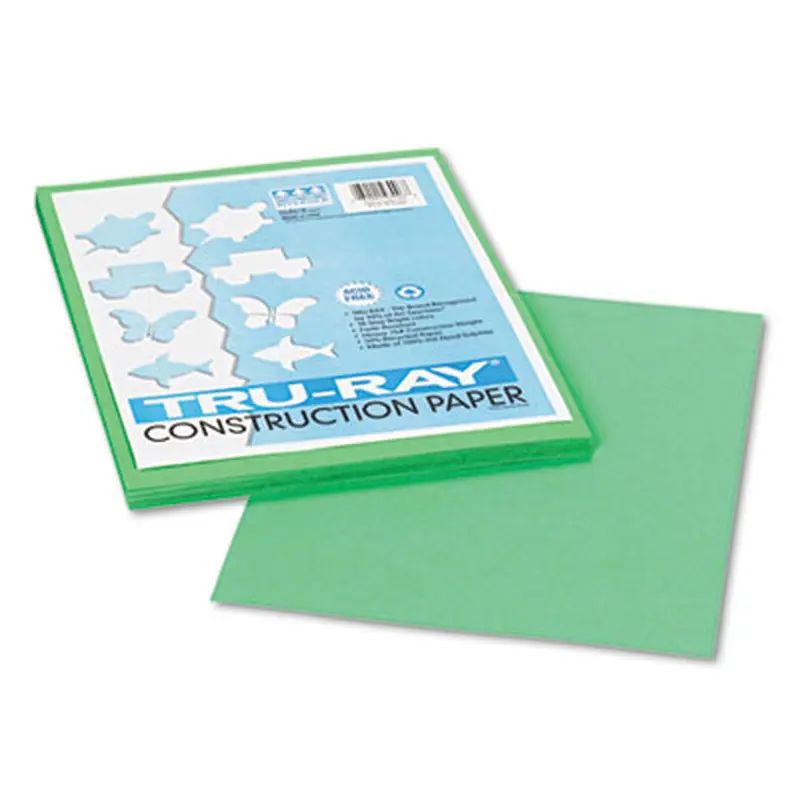 Tru-Ray Construction Paper, 76 lb Text Weight, 9 x 12, Festive Green, 50/Pack - Art & Design Paper | Pacon