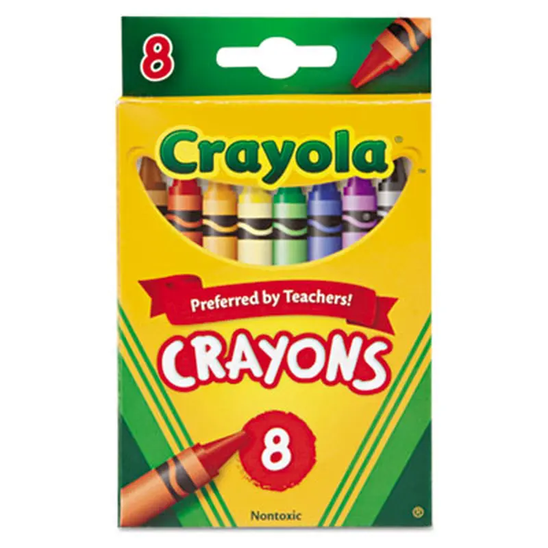 Classic Color Crayons, Peggable Retail Packaging, Regular Size, 0.31" x 3.63", 8 Assorted Colors, 8/Pack - Crayons | Crayola
