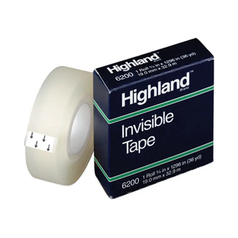 Invisible Permanent Mending Tape, 1" Core, 0.75" x 36 yds, Clear - Tape | Highland