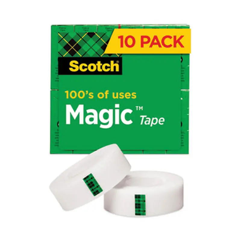 Magic Tape Value Pack, 1" Core, 0.75" x 83.33 ft, Clear, 10/Pack - Tape | Scotch