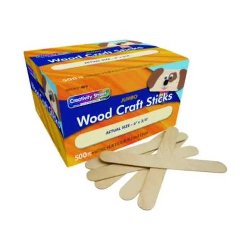 Natural Wood Craft Sticks, 6 x 0.75, 500/Box - Crafting Embellishments | Creativity Street