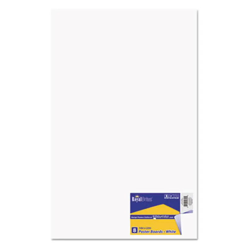 Premium Coated Poster Board, 14 x 22, White, 8/Pack - Art Boards & Construction Paper | Royal Brites