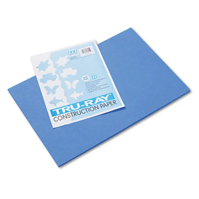 Tru-Ray Construction Paper, 76 lb Text Weight, 12 x 18, Blue, 50/Pack - Art & Design Paper | Pacon