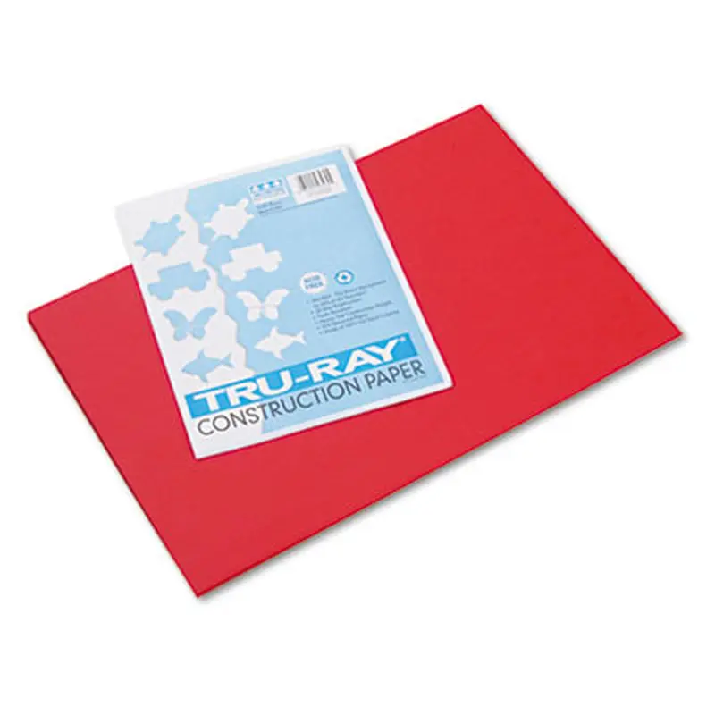 Tru-Ray Construction Paper, 76 lb Text Weight, 12 x 18, Festive Red, 50/Pack - Art & Design Paper | Pacon