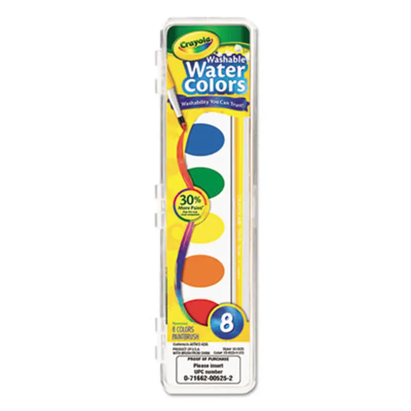 Washable Watercolor Paint, 8 Assorted Colors, Palette Tray - Paint | Crayola