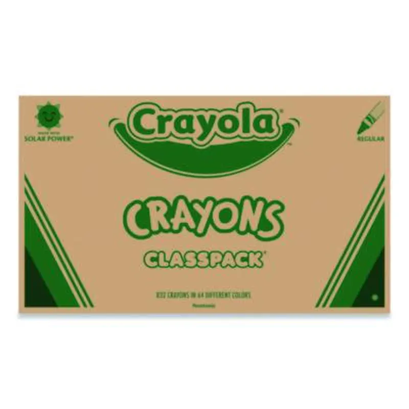 Classpack Crayons with 13 Caddies and Crayon Sharpener, Regular Size, 0.31" x 3.63", 64 Assorted Colors, 832/Box - Crayons | Crayola