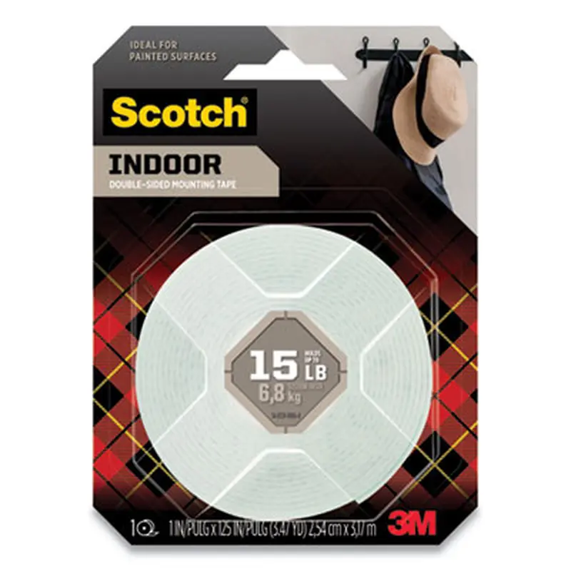 Permanent High-Density Foam Mounting Tape, Holds Up to 15 lbs, 1 x 125, White - Mounting Tape | Scotch