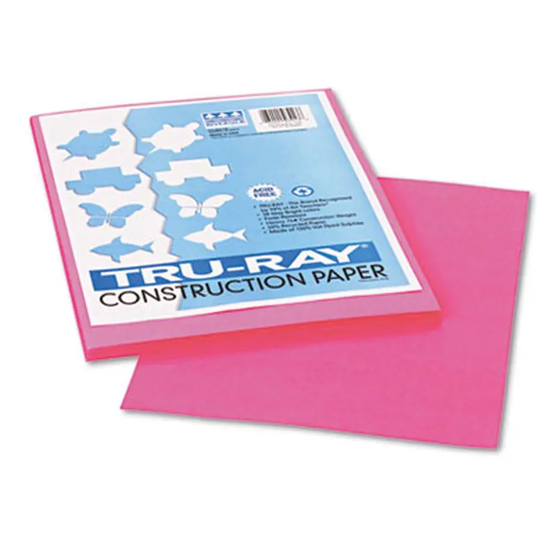 Tru-Ray Construction Paper, 76 lb Text Weight, 9 x 12, Shocking Pink, 50/Pack - Art & Design Paper | Pacon