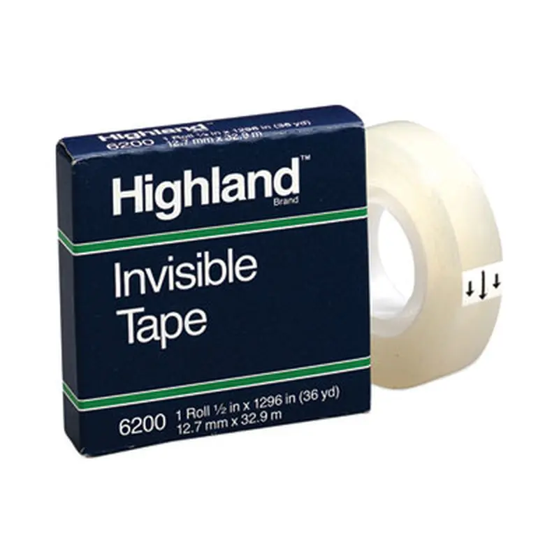 Invisible Permanent Mending Tape, 1" Core, 0.5" x 36 yds, Clear - Tape | Highland