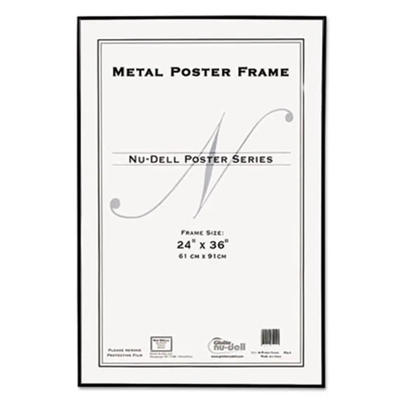 Metal Poster Frame, Plastic Face, 24 x 36, Black - Frames | NuDell