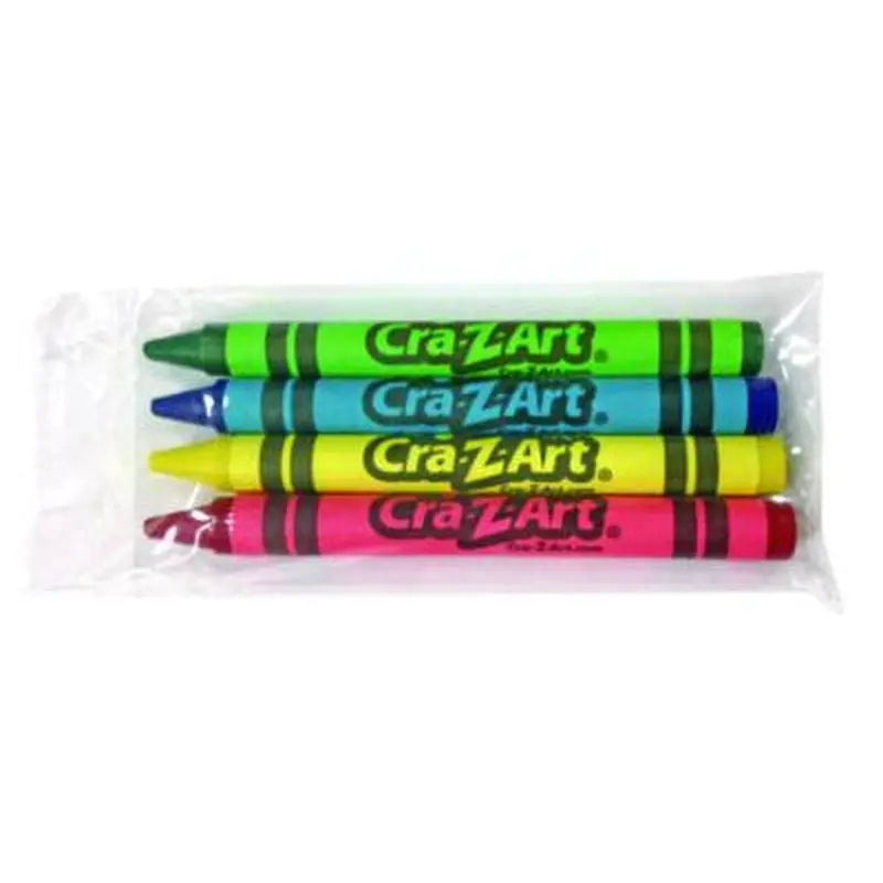 Pre-Sharpened Cello-Wrapped Washable Crayons, Regular Size, 4 Assorted Colors, 4/Pack - Crayons | Cra-Z-Art