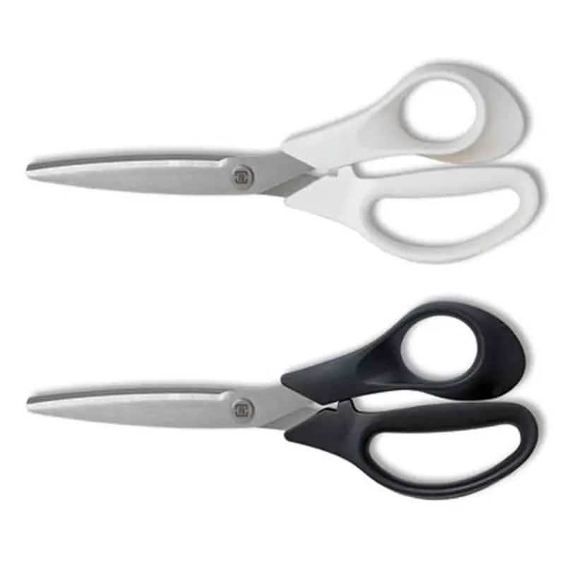 Stainless Steel Scissors, 8" Long, 3.58" Cut Length, Straight Assorted Color Handles, 2/Pack - Scissors | TRU RED