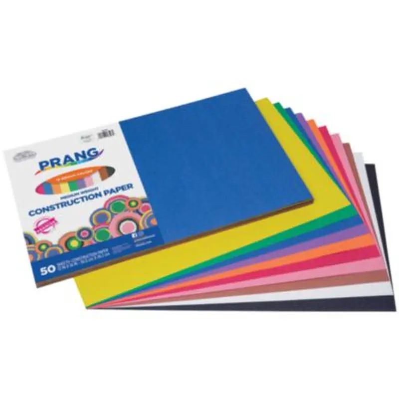 SunWorks Construction Paper, 50 lb Text Weight, 12 x 18, Assorted Colors, 50 Sheets/Pack, 25 Packs/Carton - Art & Design Paper | Prang