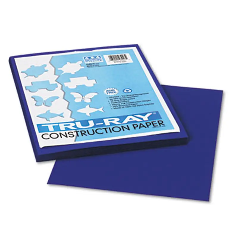 Tru-Ray Construction Paper, 76 lb Text Weight, 9 x 12, Royal Blue, 50/Pack - Art & Design Paper | Pacon