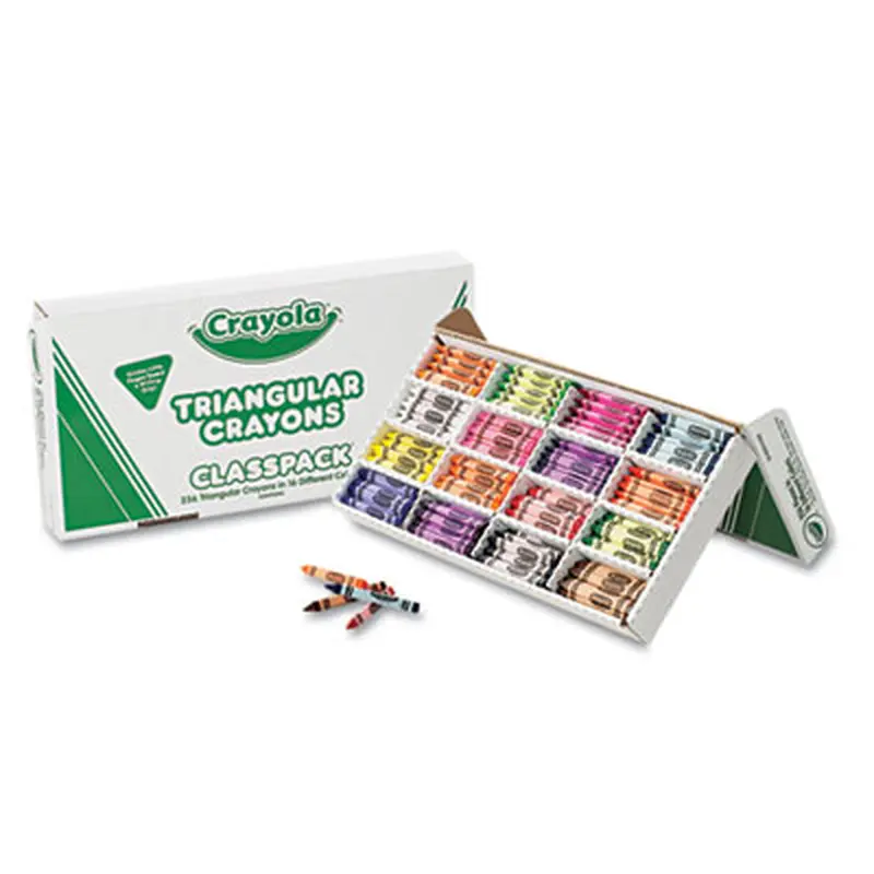Classpack Triangular Crayons, Regular Size, 0.5" x 4", 16 Assorted Colors, 256/Carton - Crayons | Crayola