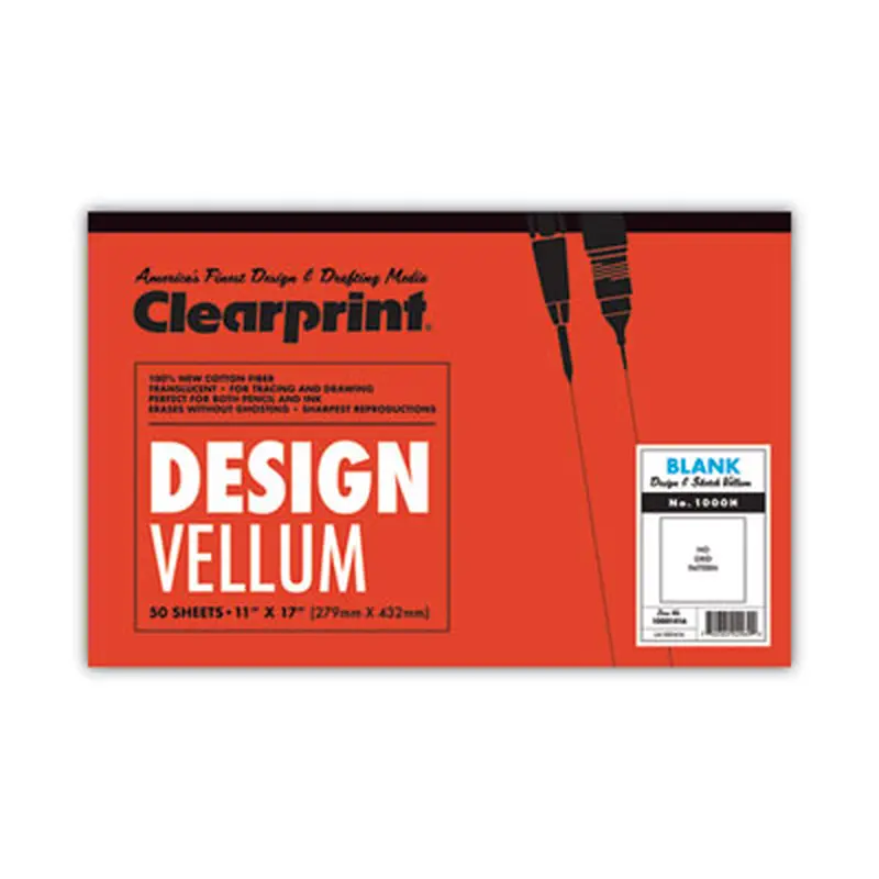 Design Vellum Paper, 16 lb Bristol Weight, 11 x 17, Translucent White, 50/Pad - Art & Design Paper | Clearprint