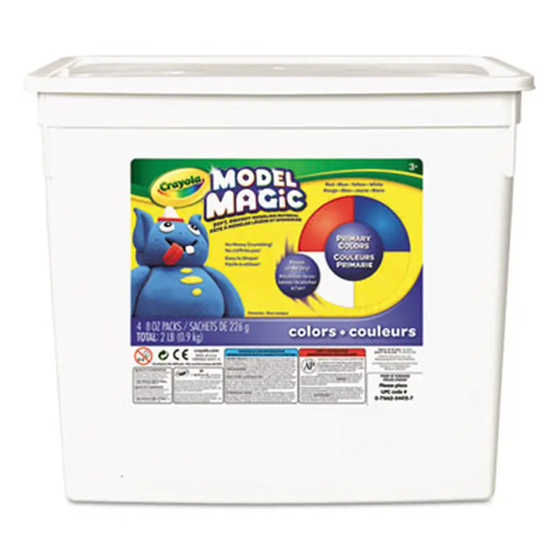 Model Magic Modeling Compound, 8 oz Packs, 4 Packs, Blue, Red, White, Yellow, 2 lbs - Clay | Crayola