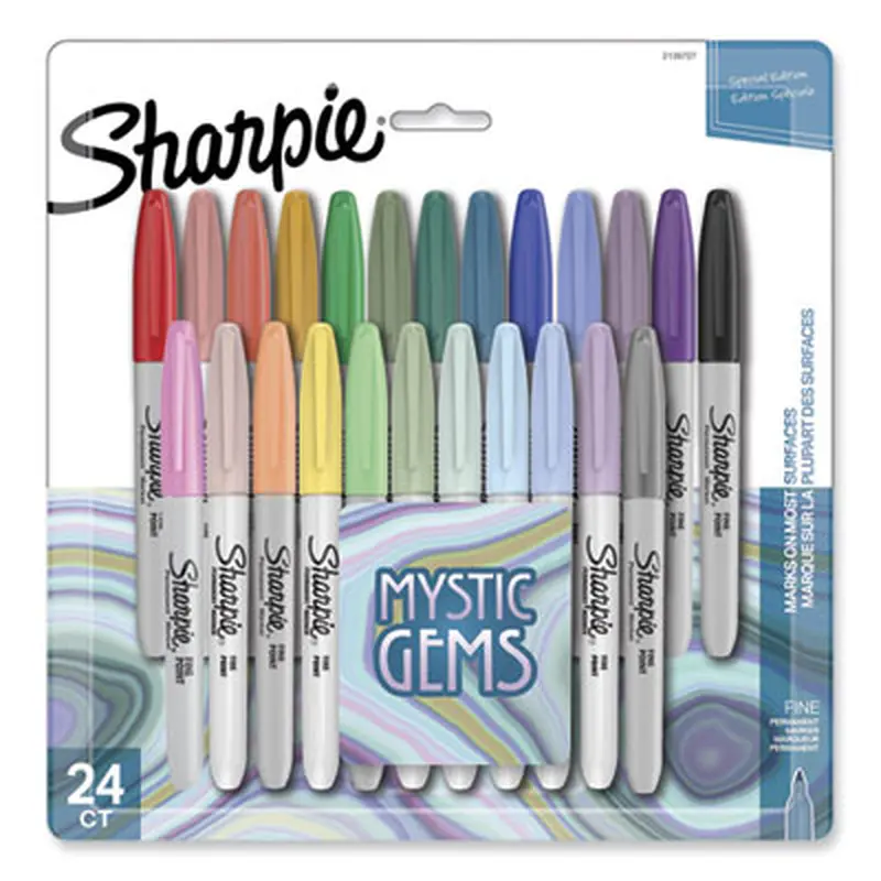 Mystic Gems Markers, Fine Bullet Tip, Assorted, 24/Pack - Markers | Sharpie